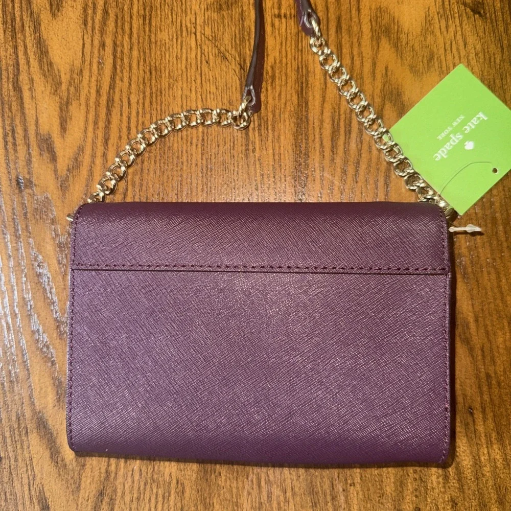Kate Spade New York Cedar Street Cami Crossbody Bag Mahogany Removable Strap NWT